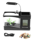 Desktop Aquarium LCD Clock & Colorful LED Lighting
