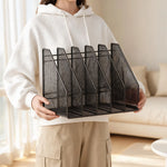 Desktop File Organizer Metal Mesh Vertical Non-Slip Base