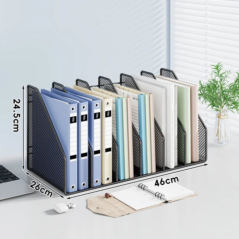 Desktop File Organizer Metal Mesh Vertical Non-Slip Base