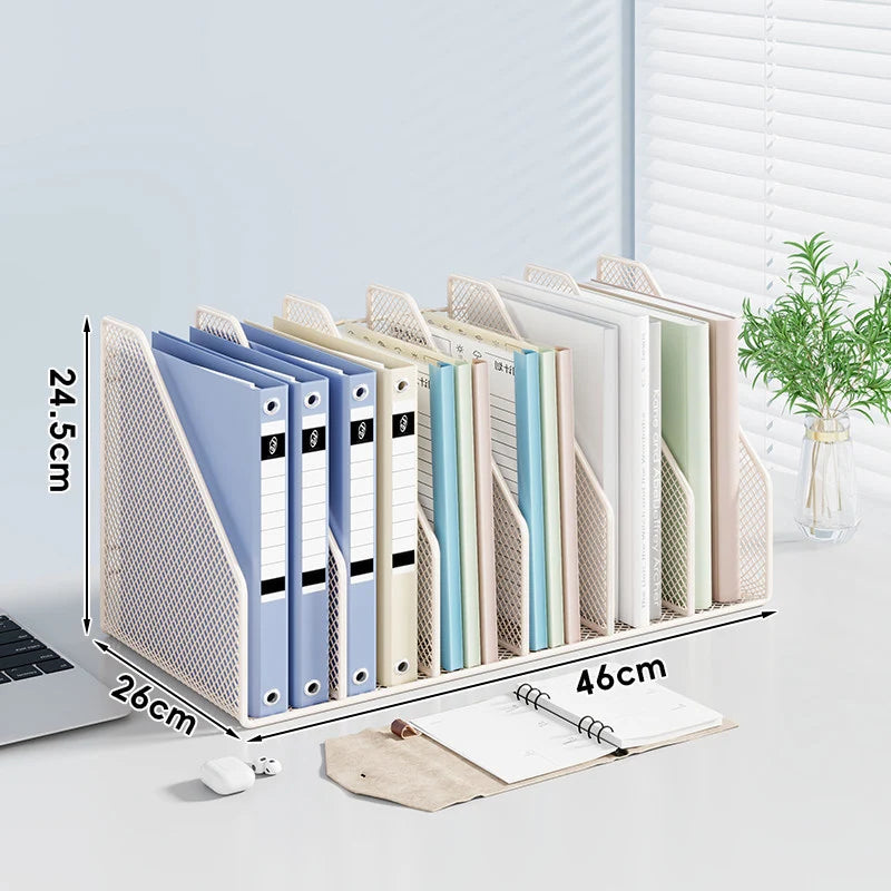 Desktop File Organizer Metal Mesh Vertical Non-Slip Base