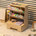 Desktop Organizer Multi-Compartment PP Storage for Office Supplies