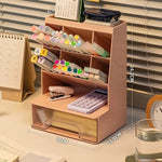 Desktop Organizer Multi-Compartment PP Storage for Office Supplies