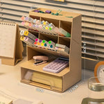 Desktop Organizer Multi-Compartment PP Storage for Office Supplies