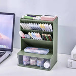 Desktop Organizer Multi-Compartment PP Storage for Office Supplies