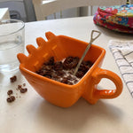 Dessert Mug Set Porcelain Excavator Design Shovel Spoon & Coaster