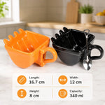 Dessert Mug Set Porcelain Excavator Design Shovel Spoon & Coaster