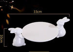 Dessert Serving Tray Ceramic Rabbit Design