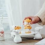 Dessert Serving Tray Ceramic Rabbit Design