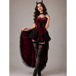 Devil Costume Gothic Lace Layered Skirt 4-Piece Set