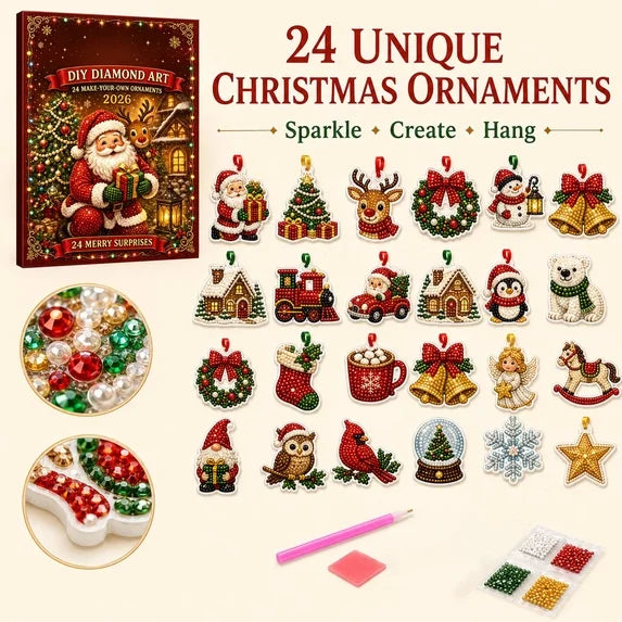 Diamond Painting Advent Calendar 24 Christmas Ornaments