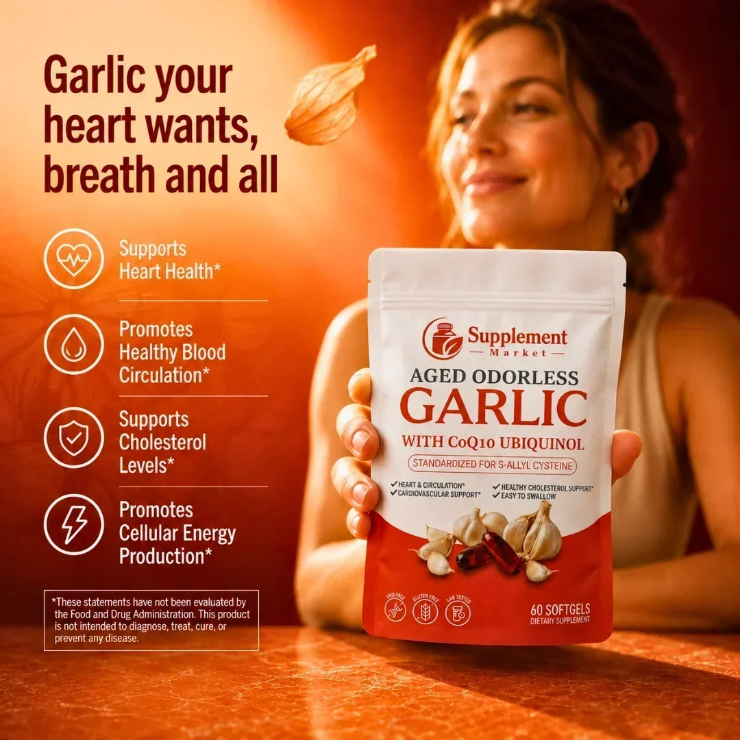 Dietary Supplement Aged Garlic & CoQ10 Odorless Softgels
