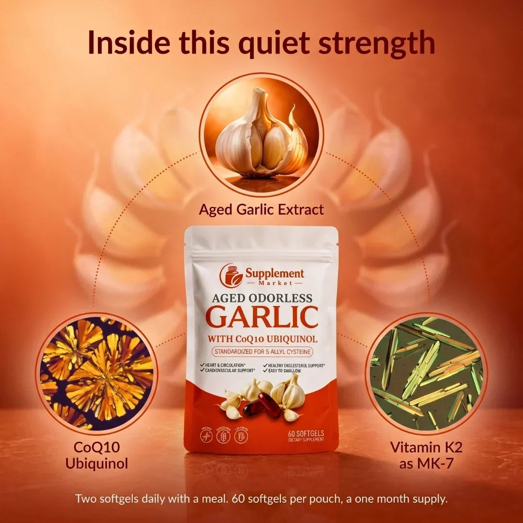 Dietary Supplement Aged Garlic & CoQ10 Odorless Softgels