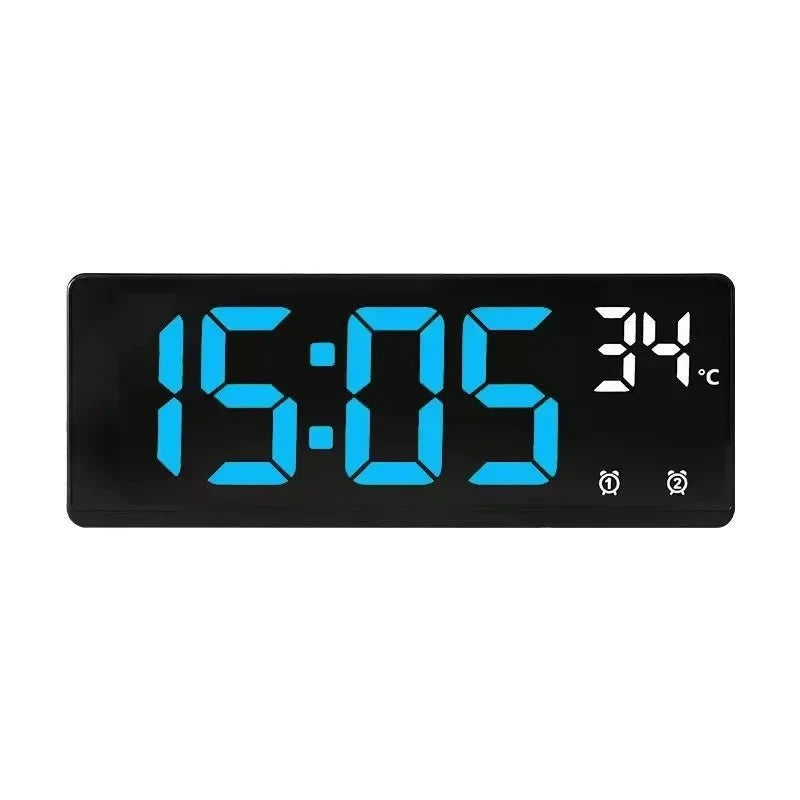 Digital Alarm Clock Clap-Activated Dual Alarms LED Mirror Display