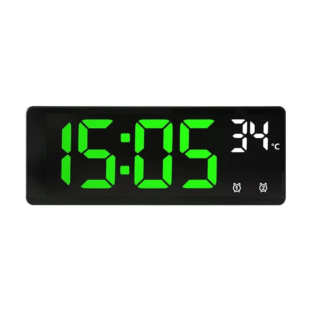 Digital Alarm Clock Clap-Activated Dual Alarms LED Mirror Display