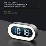 Digital Alarm Clock Dimmable Night Light Rechargeable 15-Day Battery Life