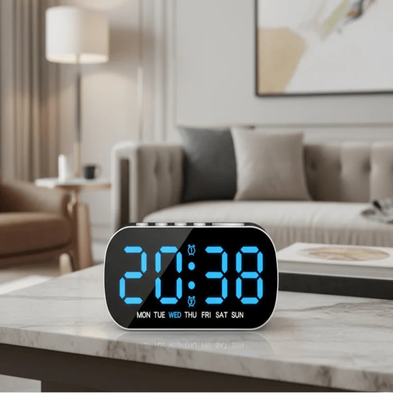 Digital Alarm Clock Dual Alarms Temperature Display