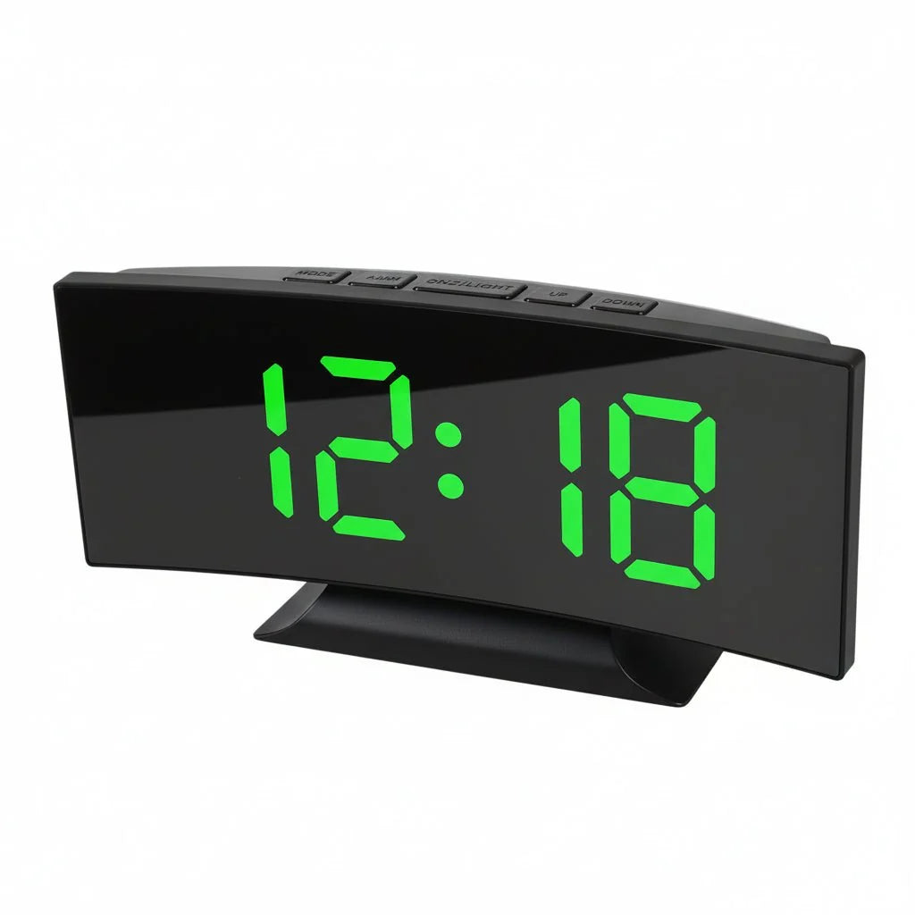 Digital Alarm Clock Large LED Display Silent Operation
