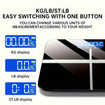 Digital Bathroom Scale USB Rechargeable Blue Backlit Tempered Glass