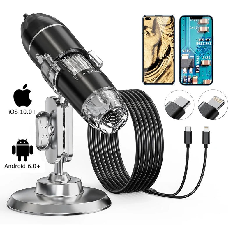 Digital Microscope 1600x USB-Powered Live Viewing