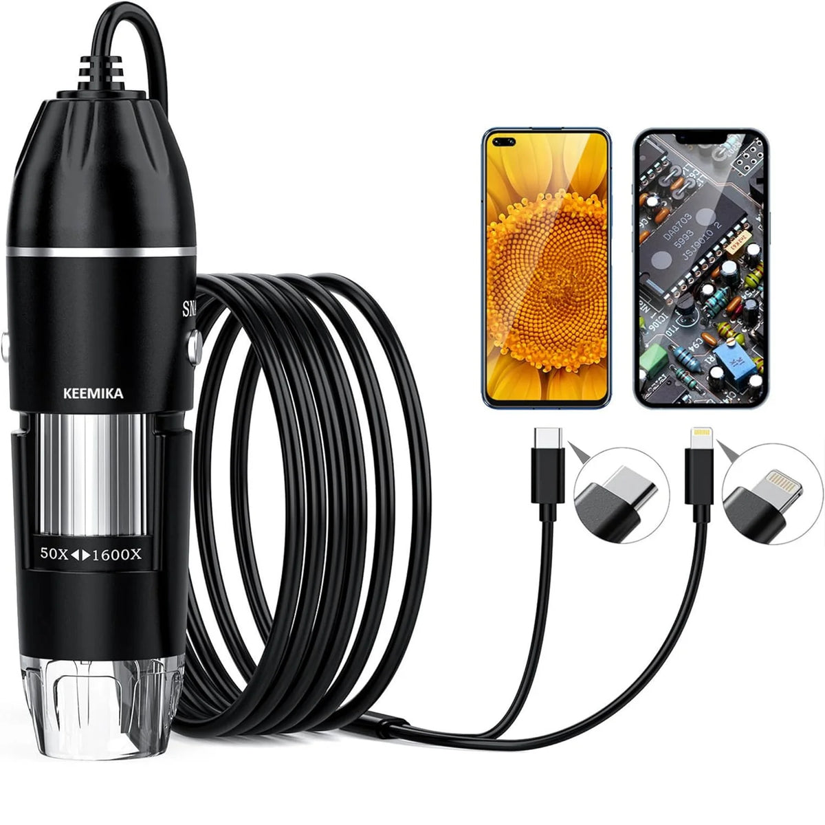 Digital Microscope 1600x USB-Powered Live Viewing