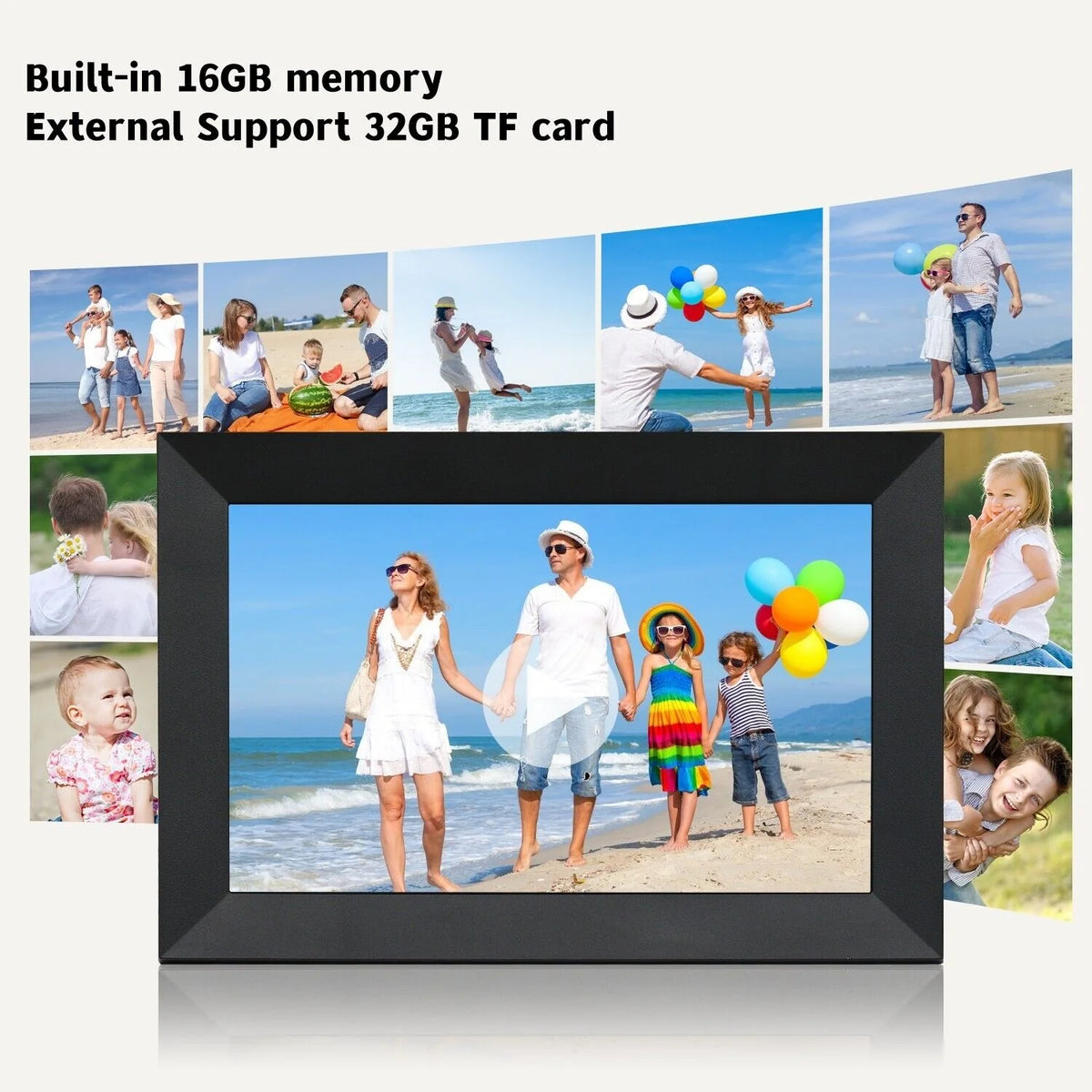 Digital Photo Frame 10.1in IPS Touchscreen WiFi & 16GB