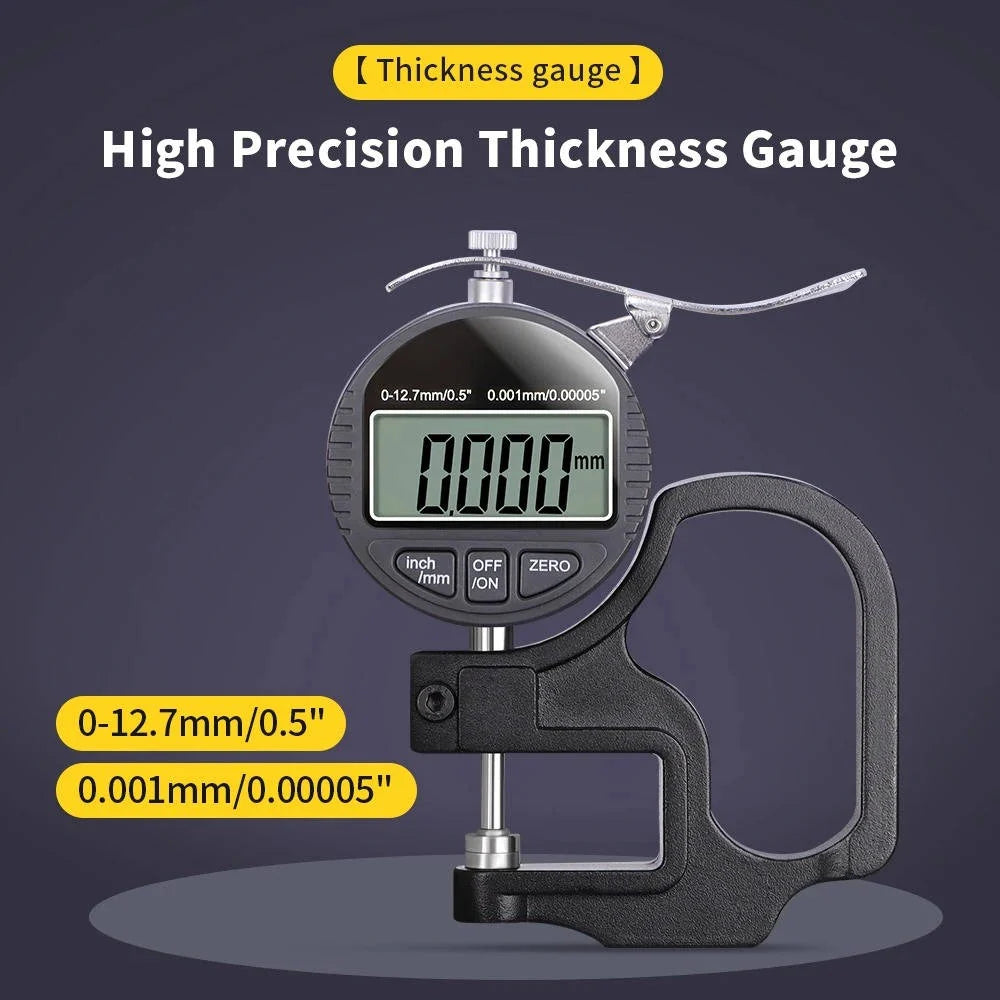 Digital Thickness Gauge 0.001 mm Accuracy Hardened Steel Surfaces