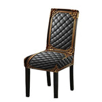 Dining Chair Covers Stretch Fit Washable Baroque Print Gold Accents