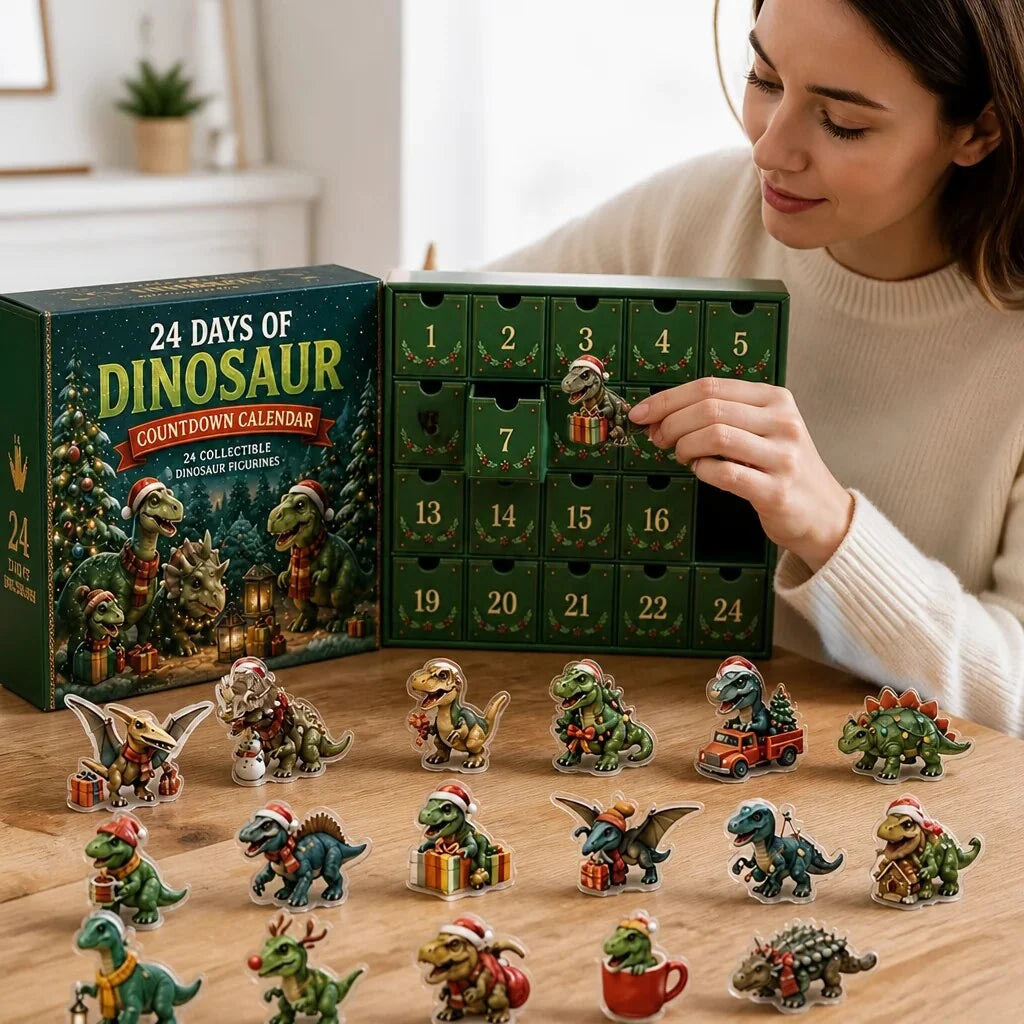 Dinosaur Advent Calendar 24 Acrylic Figures Compact Book Format
