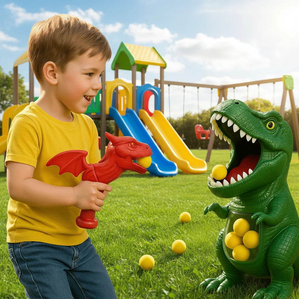 Dinosaur Shooting Game Soft Foam Ball Blaster Target Included