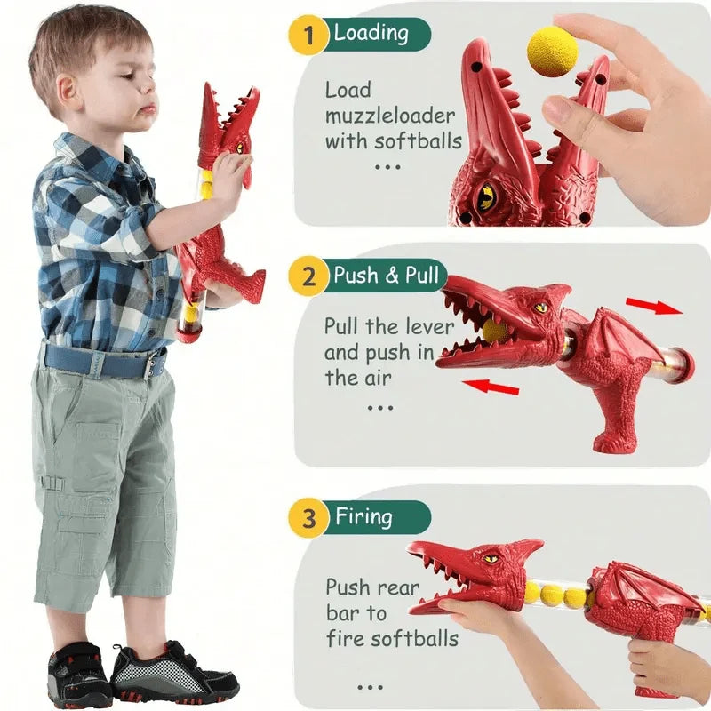 Dinosaur Shooting Game Soft Foam Balls Target Included