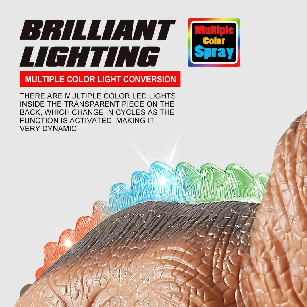Dinosaur Toy Remote-Controlled Walking Mist Lights & Sounds