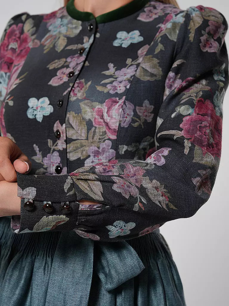 Dirndl Dress Floral Print Pleated Apron Included