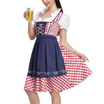 Dirndl Dress Lace-Up Bodice With Apron & Puff Sleeves
