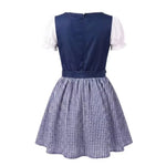 Dirndl Dress Plaid Stretch Fit Short Puff Sleeves