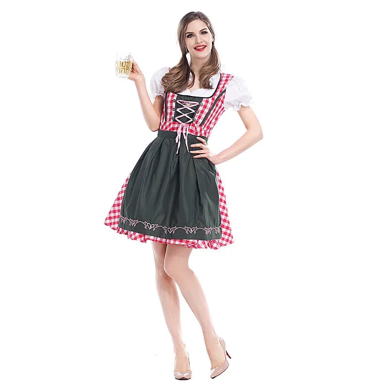 Dirndl Dress Set Polyester Dress & Matching Apron