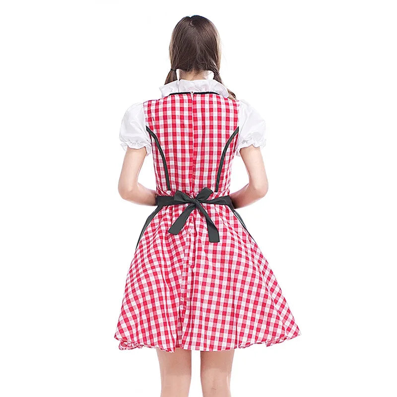 Dirndl Dress Set Polyester Dress & Matching Apron