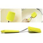 Dish Cleaning Brush Silicone Scrubber Stainless Steel Handle