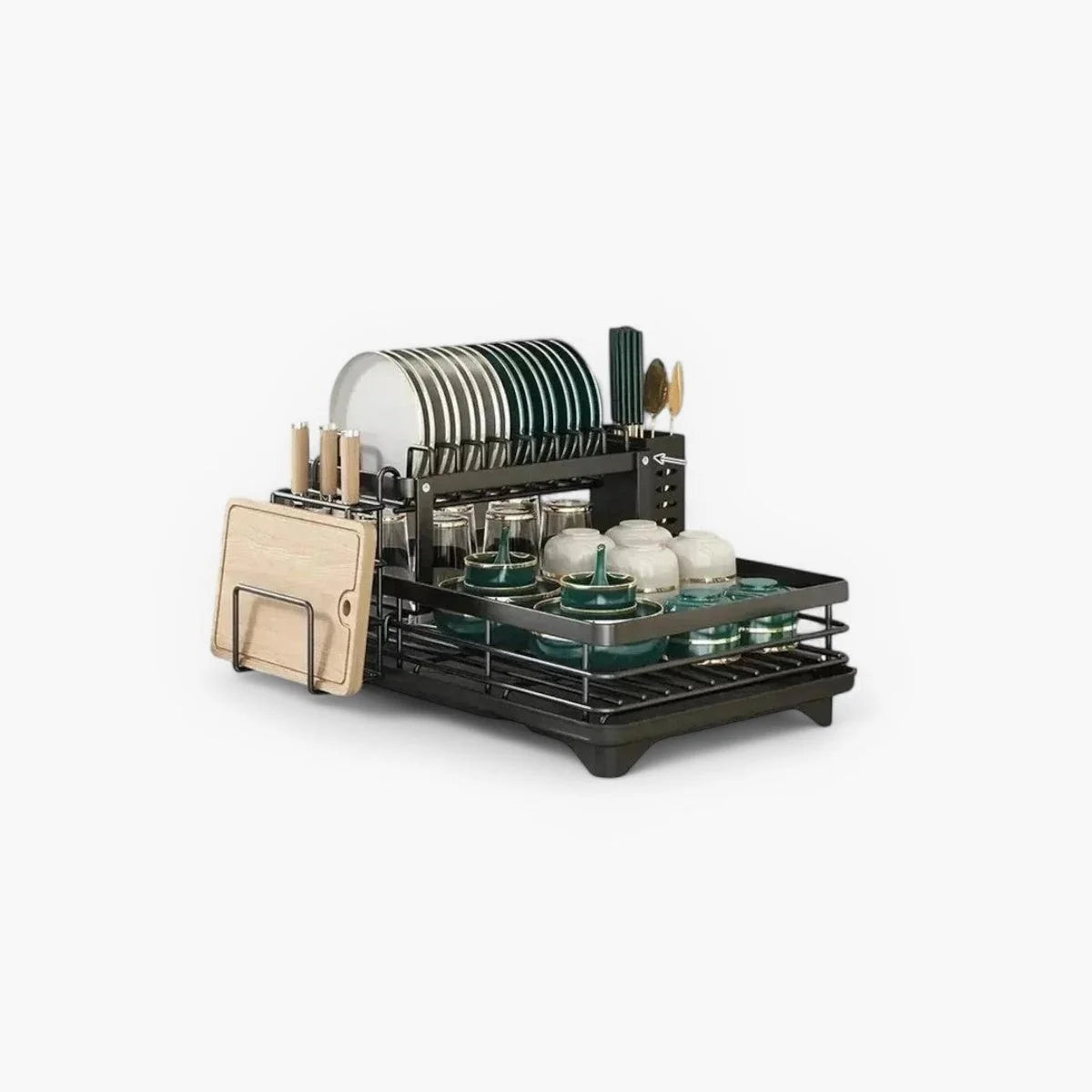 Dish Drainer Stainless Steel Space-Saving Non-Slip Feet