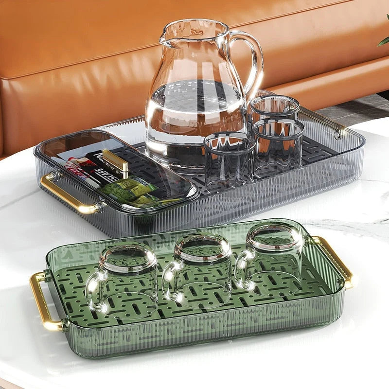 Dish Drainer Tray Dual-Use Serving Plastic Grid