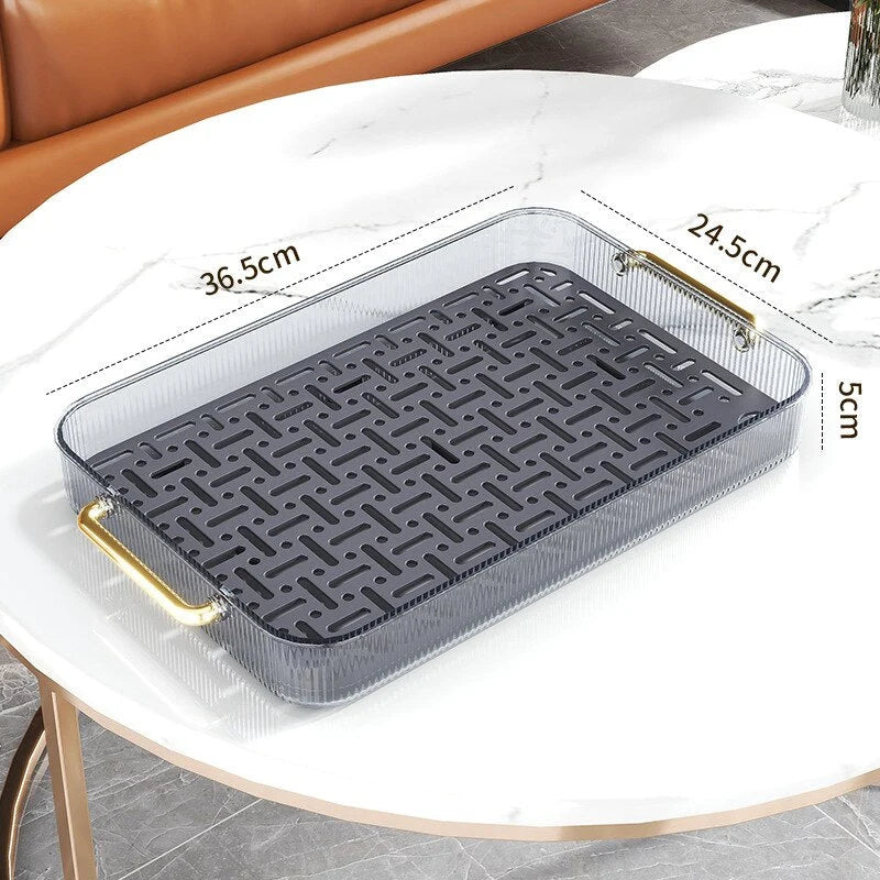 Dish Drainer Tray Dual-Use Serving Plastic Grid