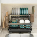 Dish Drying Rack Foldable Stainless Steel Space-Saving Design