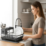 Dish Drying Rack Foldable Stainless Steel Space-Saving Design