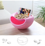 Dish With Phone Holder Double-Layer Plastic Ovals