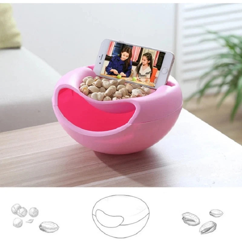 Dish With Phone Holder Double-Layer Plastic Ovals