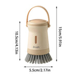 Dishwashing Brush Built-In Soap Dispenser Ergonomic Handle Hanging Storage