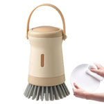 Dishwashing Brush Built-In Soap Dispenser Ergonomic Handle Hanging Storage