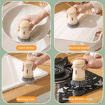 Dishwashing Brush Built-In Soap Dispenser Ergonomic Handle Hanging Storage