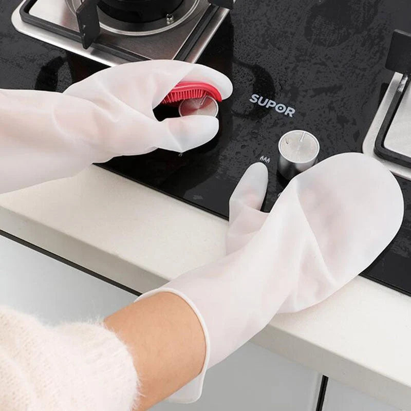 Dishwashing Gloves Dense Soft Brush Non-Slip Grip