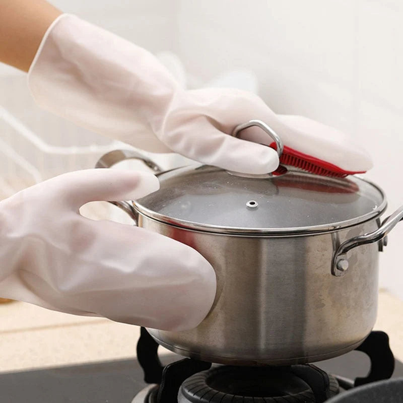 Dishwashing Gloves Dense Soft Brush Non-Slip Grip