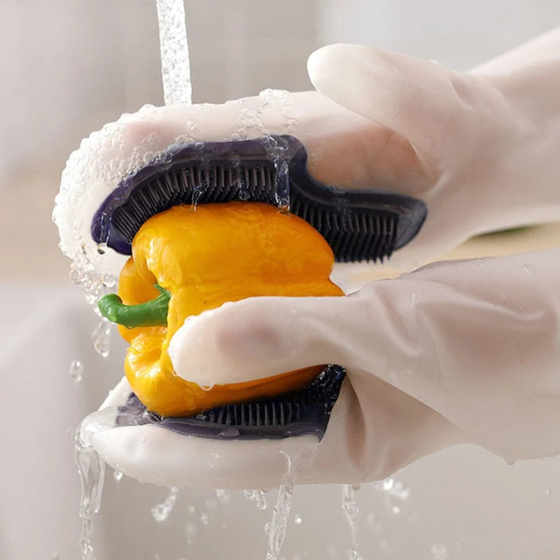 Dishwashing Gloves Dense Soft Brush Non-Slip Grip